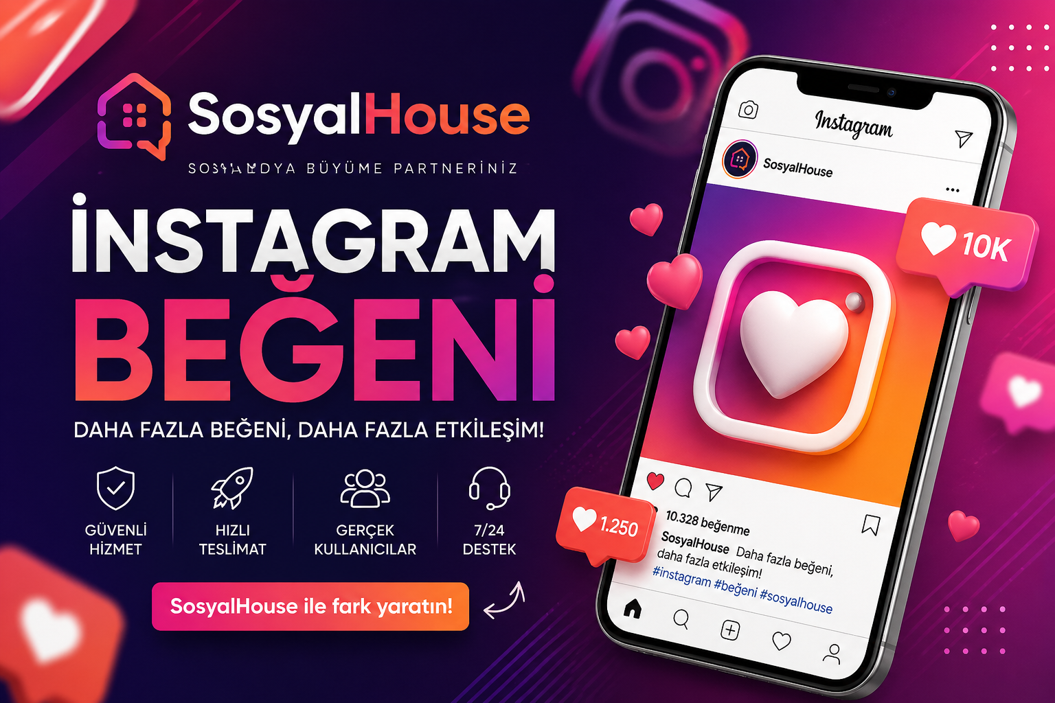 SosyalHouse İnstagram Beğeni Arttırma